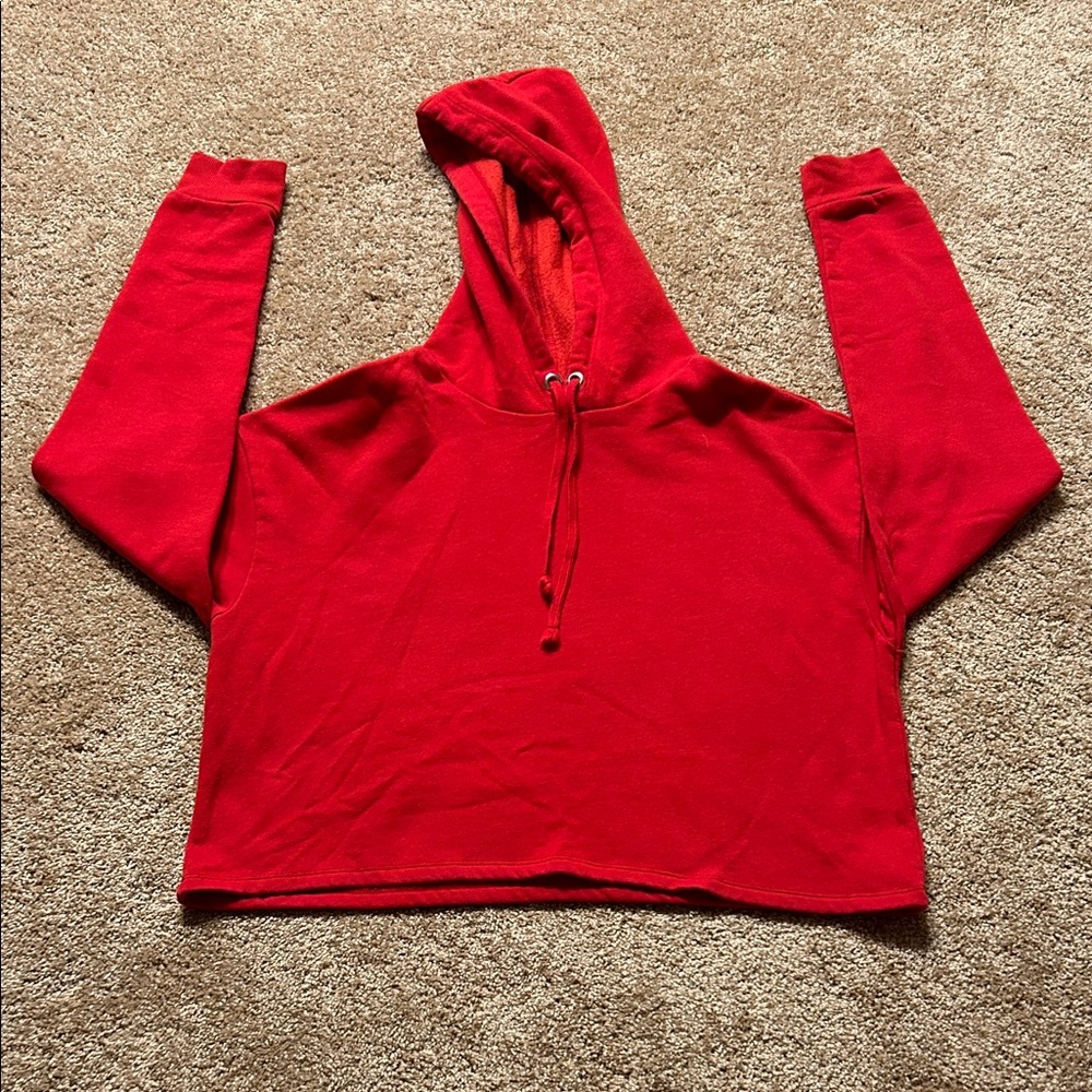H&M Bright Red Women's Cropped Hoodie